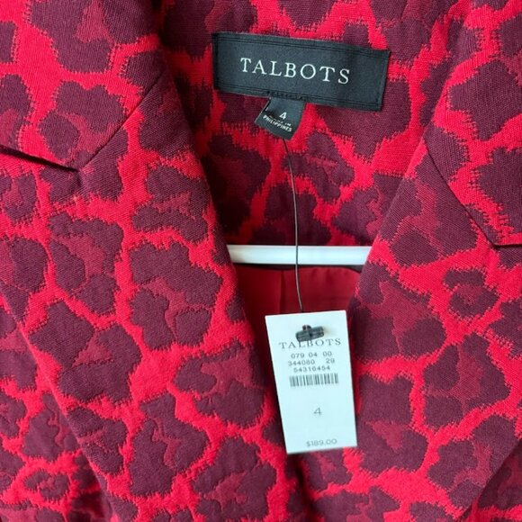 NWT Talbots Red Leopard Print Blazer - Picture 7 of 8